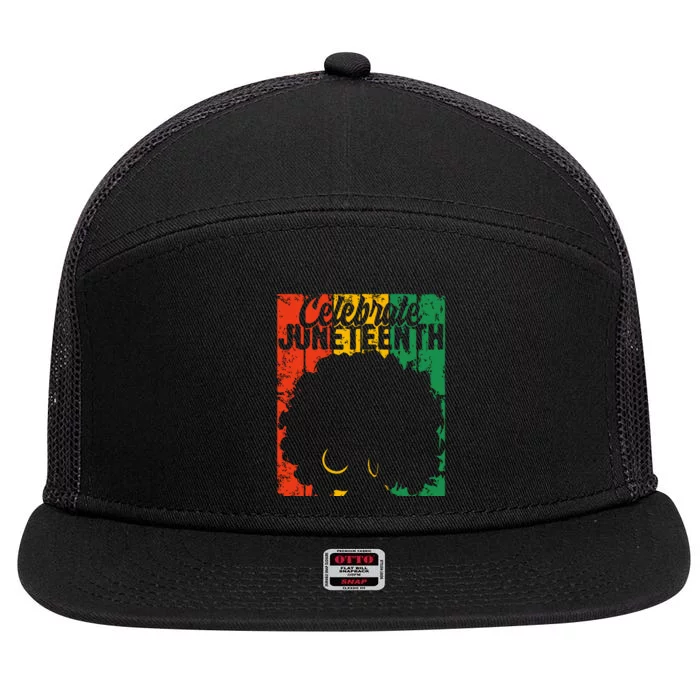 Celebrate Juneteenth Retro African Colors Women 7 Panel Mesh Trucker Snapback Hat