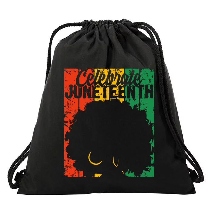 Celebrate Juneteenth Retro African Colors Women Drawstring Bag