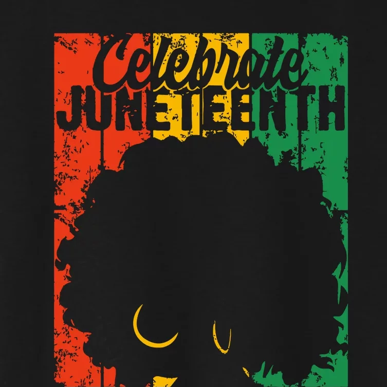 Celebrate Juneteenth Retro African Colors Women Women's Crop Top Tee