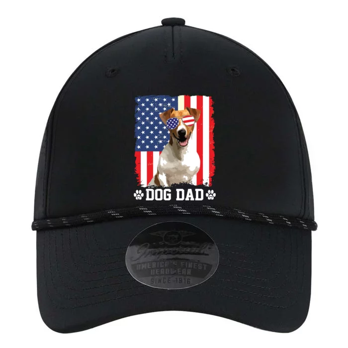 Cool Jack Russell Terrier Dog Dad American Flag Fathers Day Performance The Dyno Cap