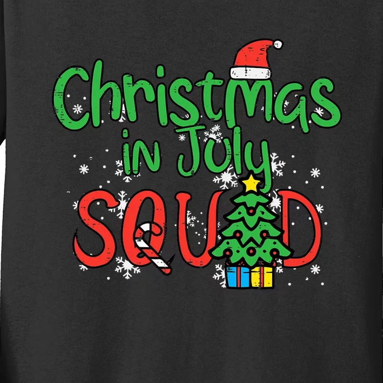 Christmas July Squad Summer Xmas Family Match Kids Long Sleeve Shirt