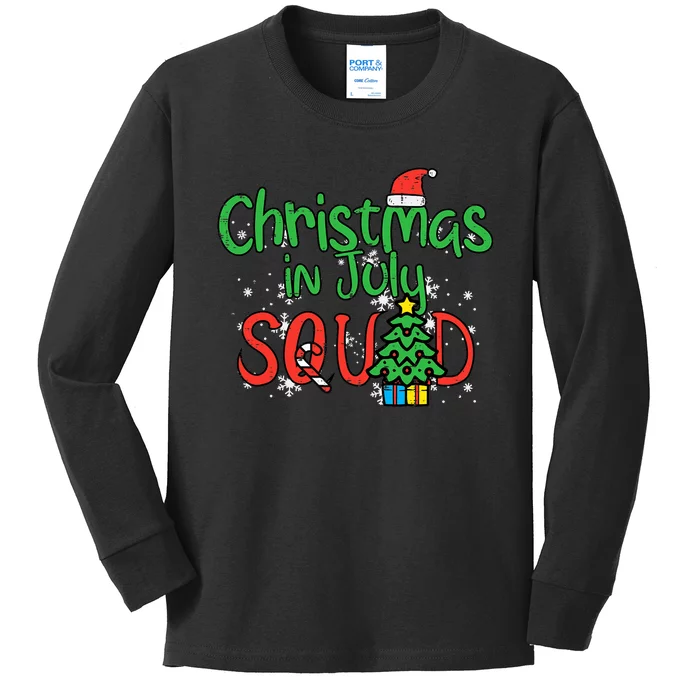 Christmas July Squad Summer Xmas Family Match Kids Long Sleeve Shirt