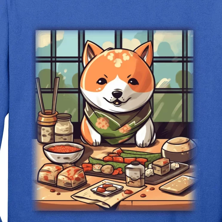 Cute Japanese Sushi Master Dog Chef Kawaii Anime Great Gift Tall Long Sleeve T-Shirt