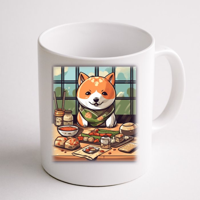 Cute Japanese Sushi Master Dog Chef Kawaii Anime Great Gift Front & Back Coffee Mug