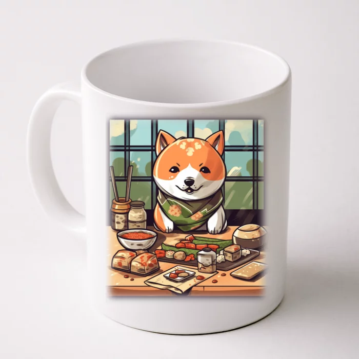 Cute Japanese Sushi Master Dog Chef Kawaii Anime Great Gift Front & Back Coffee Mug