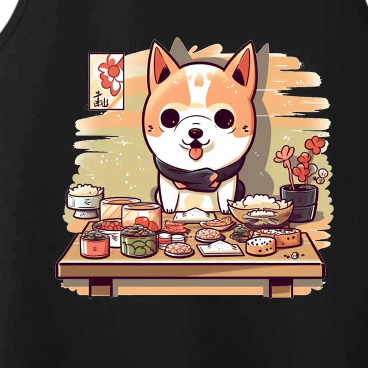 Cute Japanese Sushi Master Dog Chef Kawaii Anime Gift Performance Tank