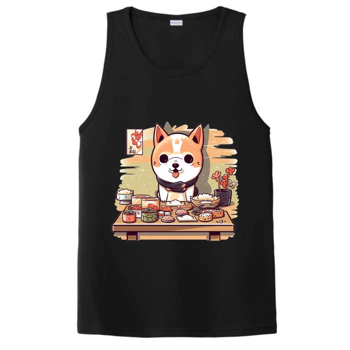 Cute Japanese Sushi Master Dog Chef Kawaii Anime Gift Performance Tank