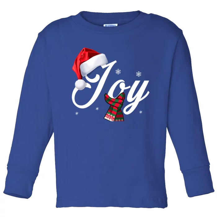 Christmas Joy Santa's Hat Tee Family Xmas Holidays Gift Cool Gift Toddler Long Sleeve Shirt