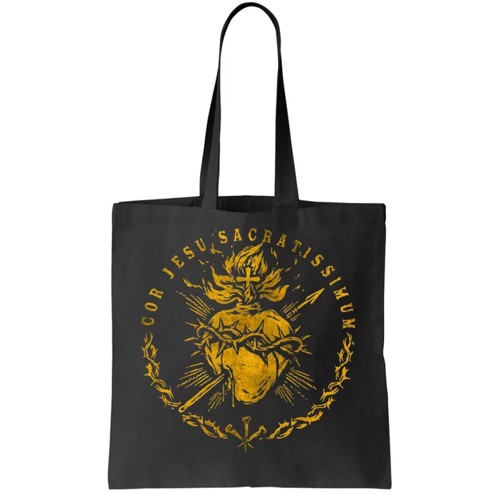 Cor Jesu Sacratissimum SacredHeart Of Jesus Catholic Faith Tote Bag