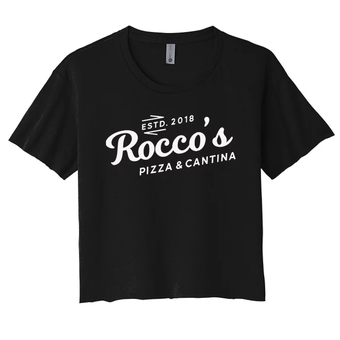 Cws Jello Shot Challenge Roccos Pizza And Cantina Estd 2018 Women's Crop Top Tee