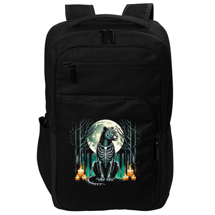 Cool Jaguar Skeleton Halloween Christmas Birthday Impact Tech Backpack