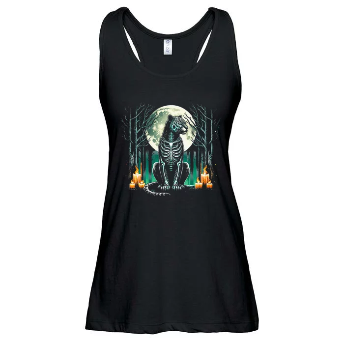 Cool Jaguar Skeleton Halloween Christmas Birthday Ladies Essential Flowy Tank