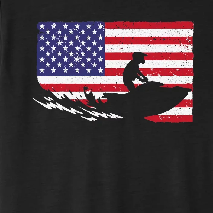 Cool Jet Ski For Skiers US American Flag Skiing ChromaSoft Performance T-Shirt