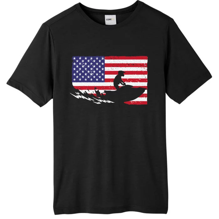 Cool Jet Ski For Skiers US American Flag Skiing ChromaSoft Performance T-Shirt