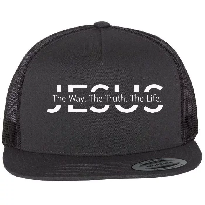 Christ Jesus The Way. The Truth. The Life Blessed Christians Flat Bill Trucker Hat