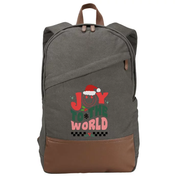 Christmas Joy To The World Cotton Canvas Backpack