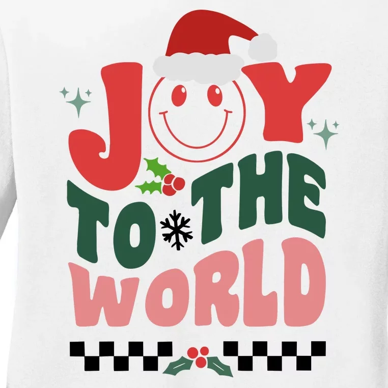 Christmas Joy To The World Ladies Long Sleeve Shirt