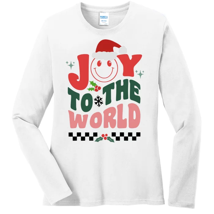 Christmas Joy To The World Ladies Long Sleeve Shirt