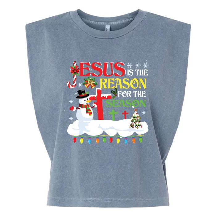 Christian Jesus The Reason Christmas Stocking Stuffer Gifts Garment-Dyed Women's Muscle Tee