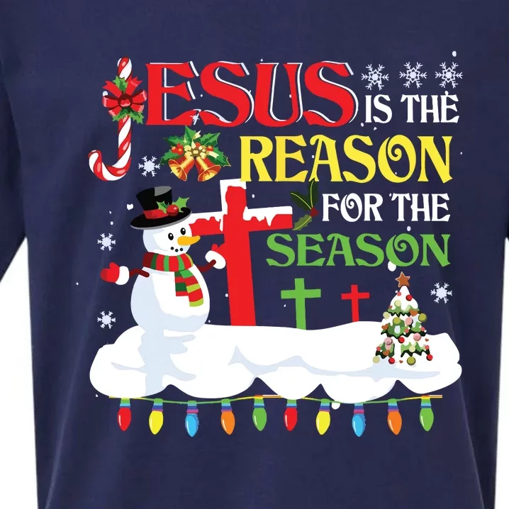 Christian Jesus The Reason Christmas Stocking Stuffer Gifts Sueded Cloud Jersey T-Shirt