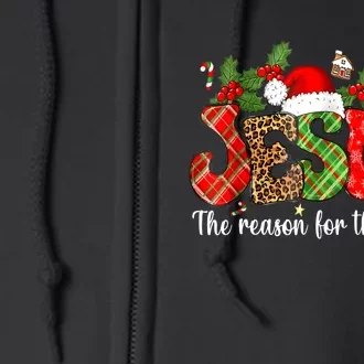 Christian Jesus The Reason Xmas Holiday Season Christmas Full Zip Hoodie