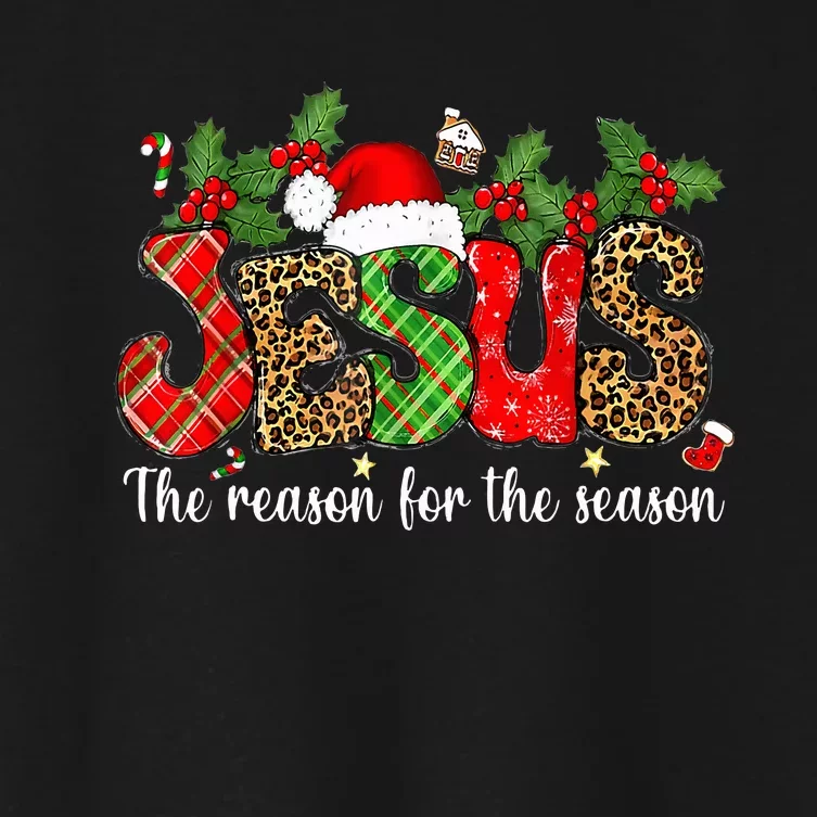 Christian Jesus The Reason Xmas Holiday Women's Crop Top Tee