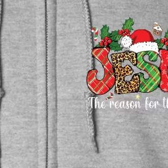 Christian Jesus The Reason Xmas Holiday Season Christmas Full Zip Hoodie