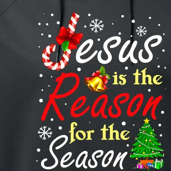 Christian Jesus The Reason Christmas Stocking Stuffer Performance Fleece Hoodie