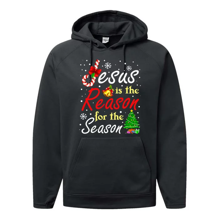 Christian Jesus The Reason Christmas Stocking Stuffer Performance Fleece Hoodie