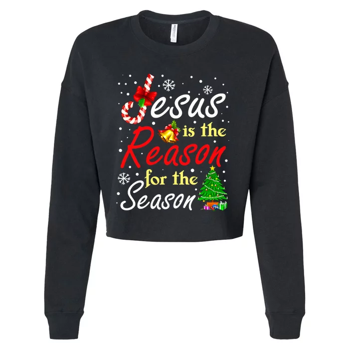 Christian Jesus The Reason Christmas Stocking Stuffer Cropped Pullover Crew