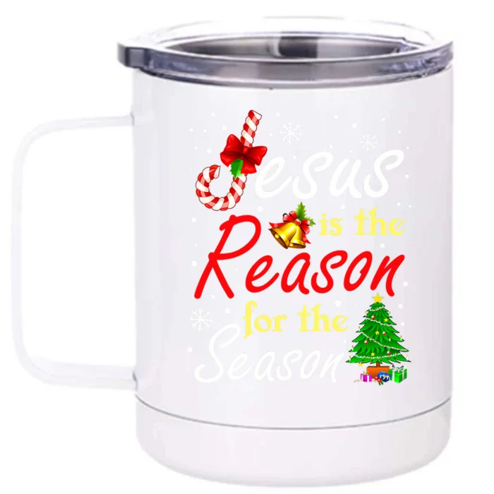 Christian Jesus The Reason Christmas Stocking Stuffer Front & Back 12oz Stainless Steel Tumbler Cup