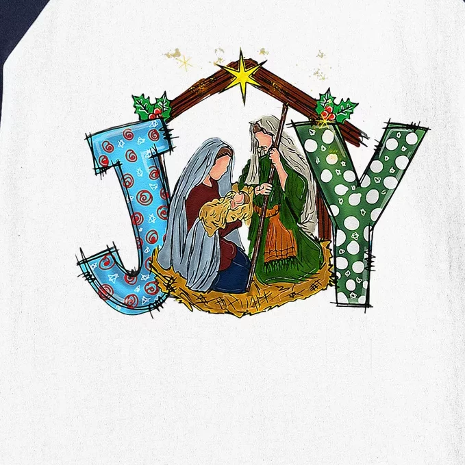 Christmas Joy To The World Baby Jesus Religious Christian Baseball Sleeve Shirt