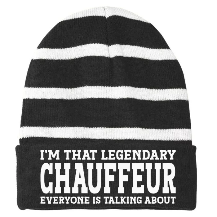 Chauffeur Job Title Employee Funny Worker Chauffeur Striped Beanie with Solid Band