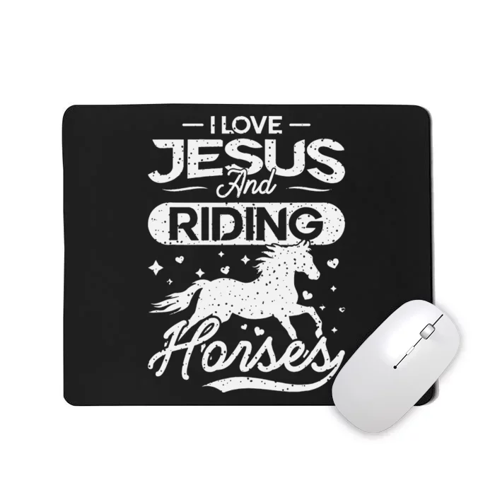 Cool Jesus teen I Love Jesus And Riding Horses Horse Mousepad