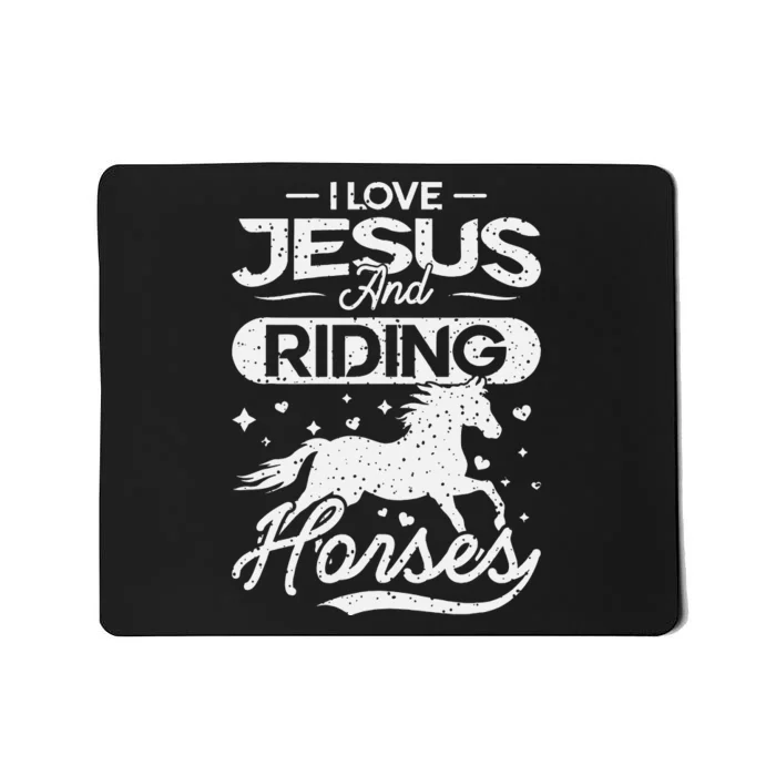 Cool Jesus teen I Love Jesus And Riding Horses Horse Mousepad