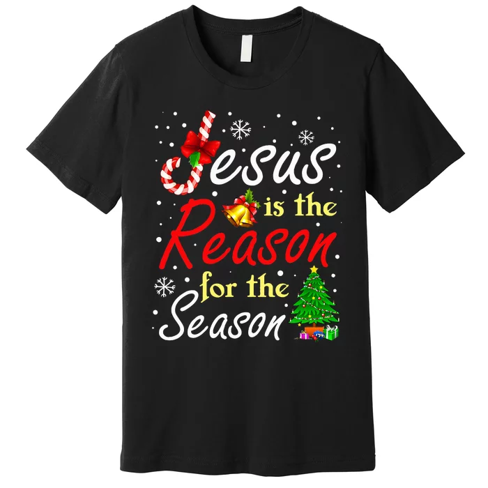 Christian Jesus The Reason Christmas Stocking Stuffer Gifts Premium T-Shirt