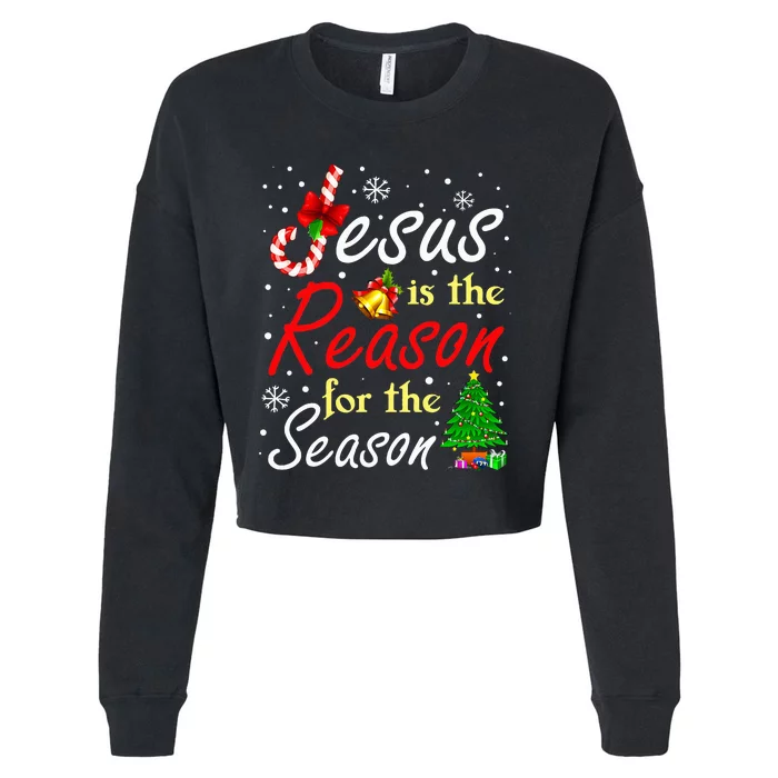 Christian Jesus The Reason Christmas Stocking Stuffer Gifts Cropped Pullover Crew