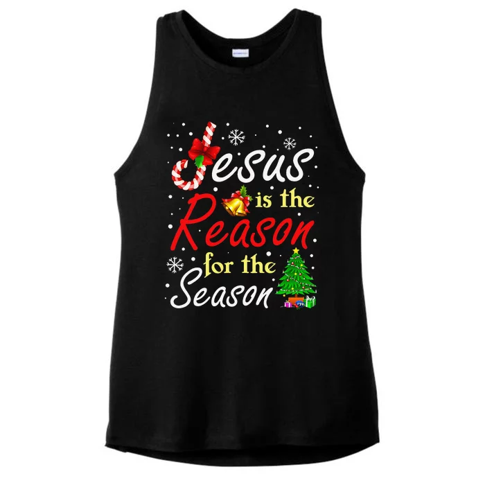 Christian Jesus The Reason Christmas Stocking Stuffer Gifts Ladies Tri-Blend Wicking Tank