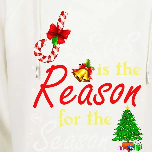 Christian Jesus The Reason Christmas Stocking Stuffer Gifts Womens Funnel Neck Pullover Hood