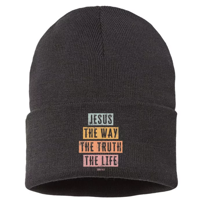 Christian  Jesus The Way Truth Life Sustainable Knit Beanie