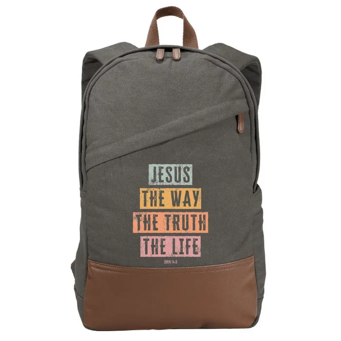 Christian  Jesus The Way Truth Life Cotton Canvas Backpack