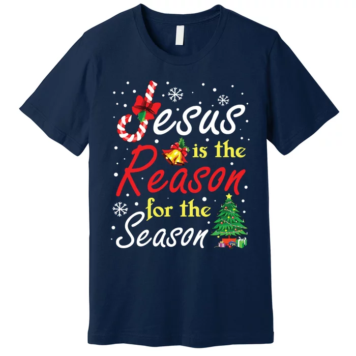 Christian Jesus The Reason Christmas Stocking Stuffer Gifts Premium T-Shirt