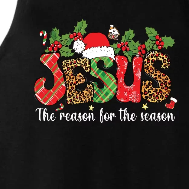 Christian Jesus The Reason Xmas Holiday Season Christmas Ladies Tri-Blend Wicking Tank