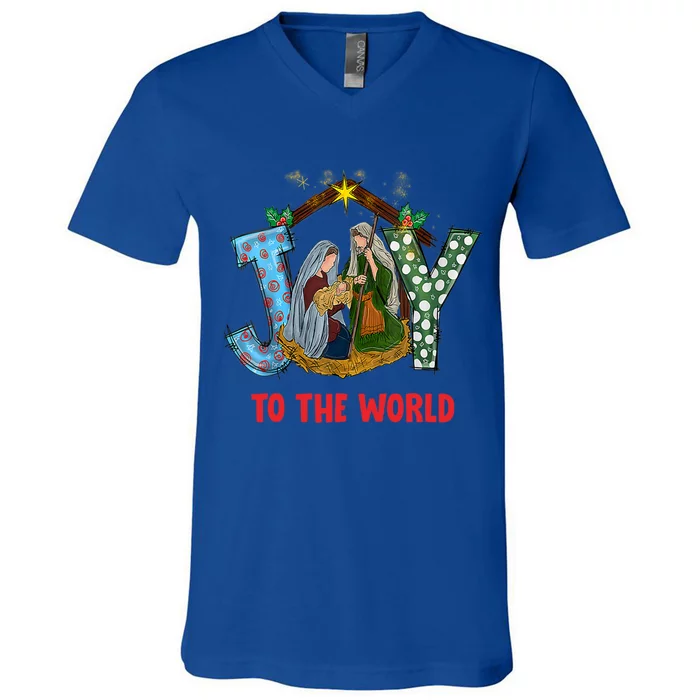 Christmas Joy To The World Jesus Religious Christian Great Gift V-Neck T-Shirt