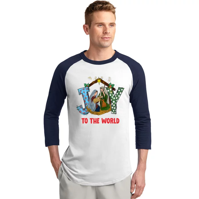 Christmas Joy To The World Jesus Religious Christian Great Gift Baseball Sleeve Shirt