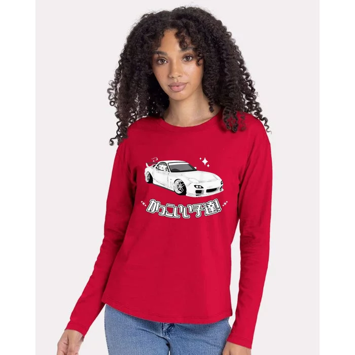 Cool Jdm Tokyo Stance Drift Import Car Womens Cotton Relaxed Long Sleeve T-Shirt