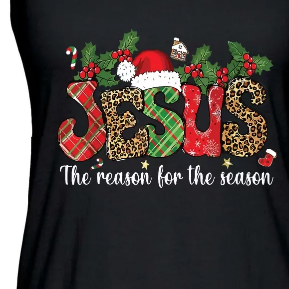 Christian Jesus The Reason Xmas Holiday Season Christmas Ladies Essential Flowy Tank