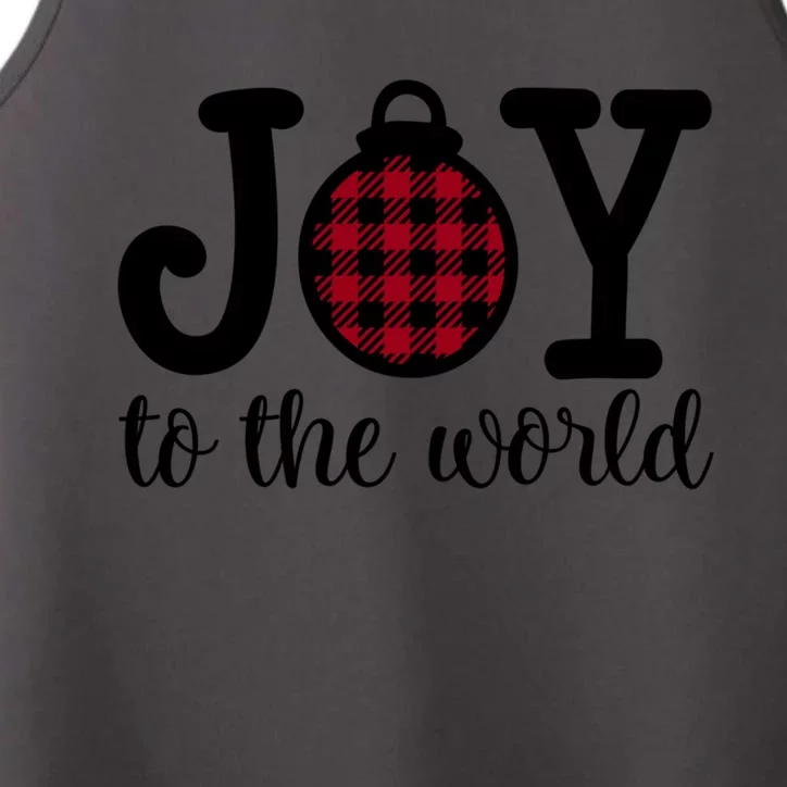 Christmas Joy To The World Christian Plaid Design Gift Performance Tank