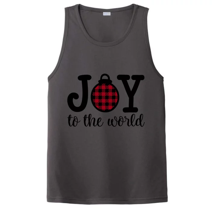 Christmas Joy To The World Christian Plaid Design Gift Performance Tank