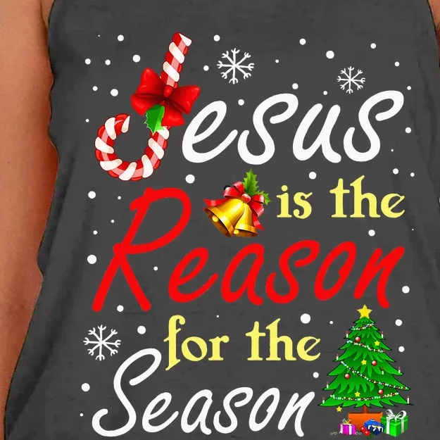 Christian Jesus The Reason Christmas Stocking Stuffer Gifts Women's Knotted Racerback Tank